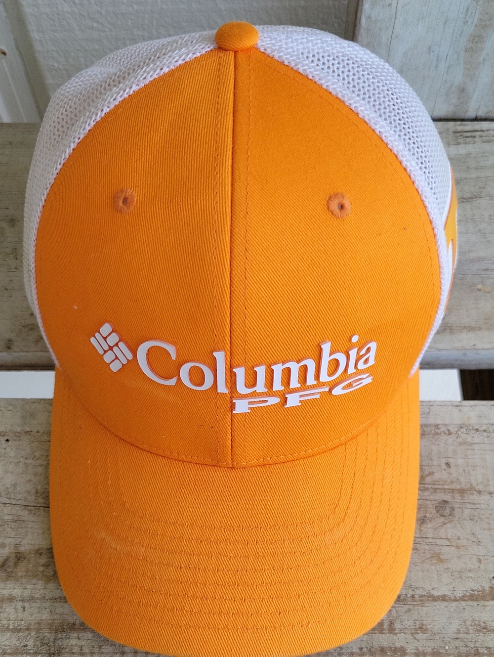 Columbia PFG Orange Mesh Trucker Hat Tennessee BIG T Volunteers